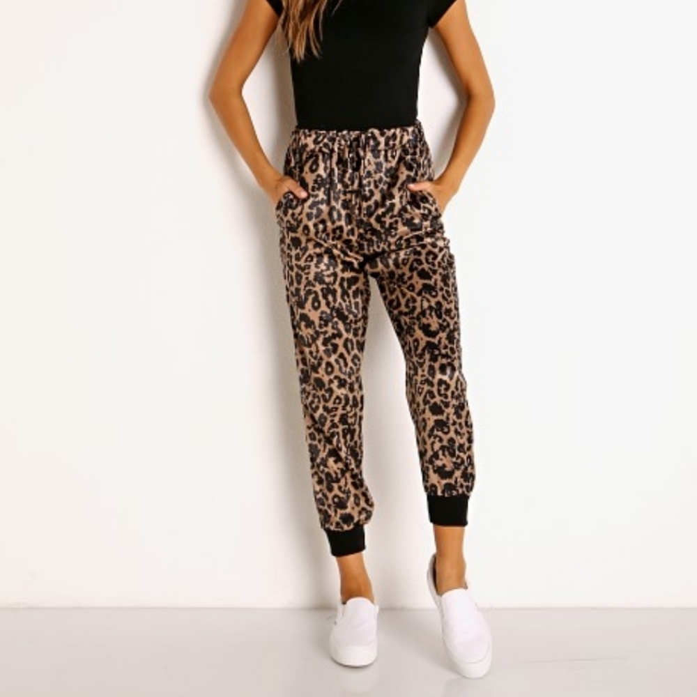 LNA satin jogger pants